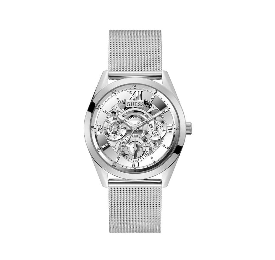 GUESS GW0368G1 Men's Silver-Tone mesh bracelet Watch