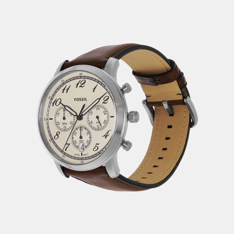Fossil FS6022 Neutra Quartz Chronograph Movement with Leather Strap Watch - Image 3