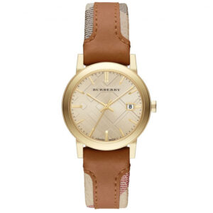 BURBERRY BU9133 Brown Leather Nova Check Wristwatch for Women