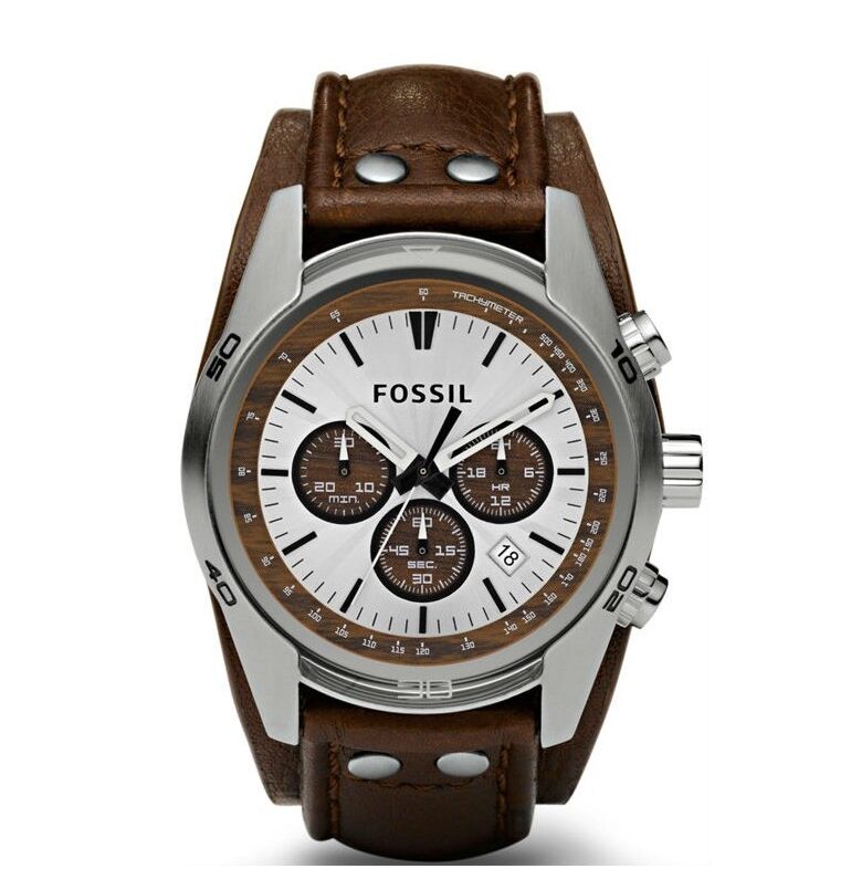 Fossil CH2565 Quartz Chronograph Movement with Leather Strap Watch for Men
