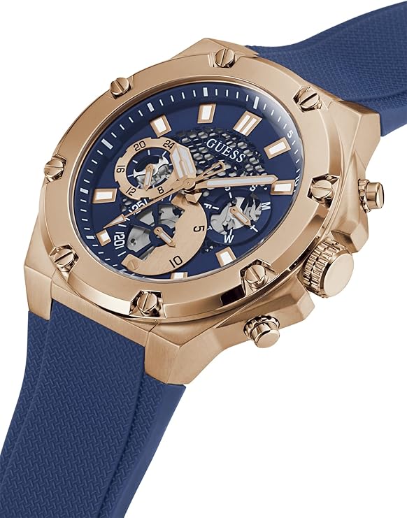 GUESS GW0334G3 Rose Gold-Tone Multifunction Watch with blue strap - Image 4