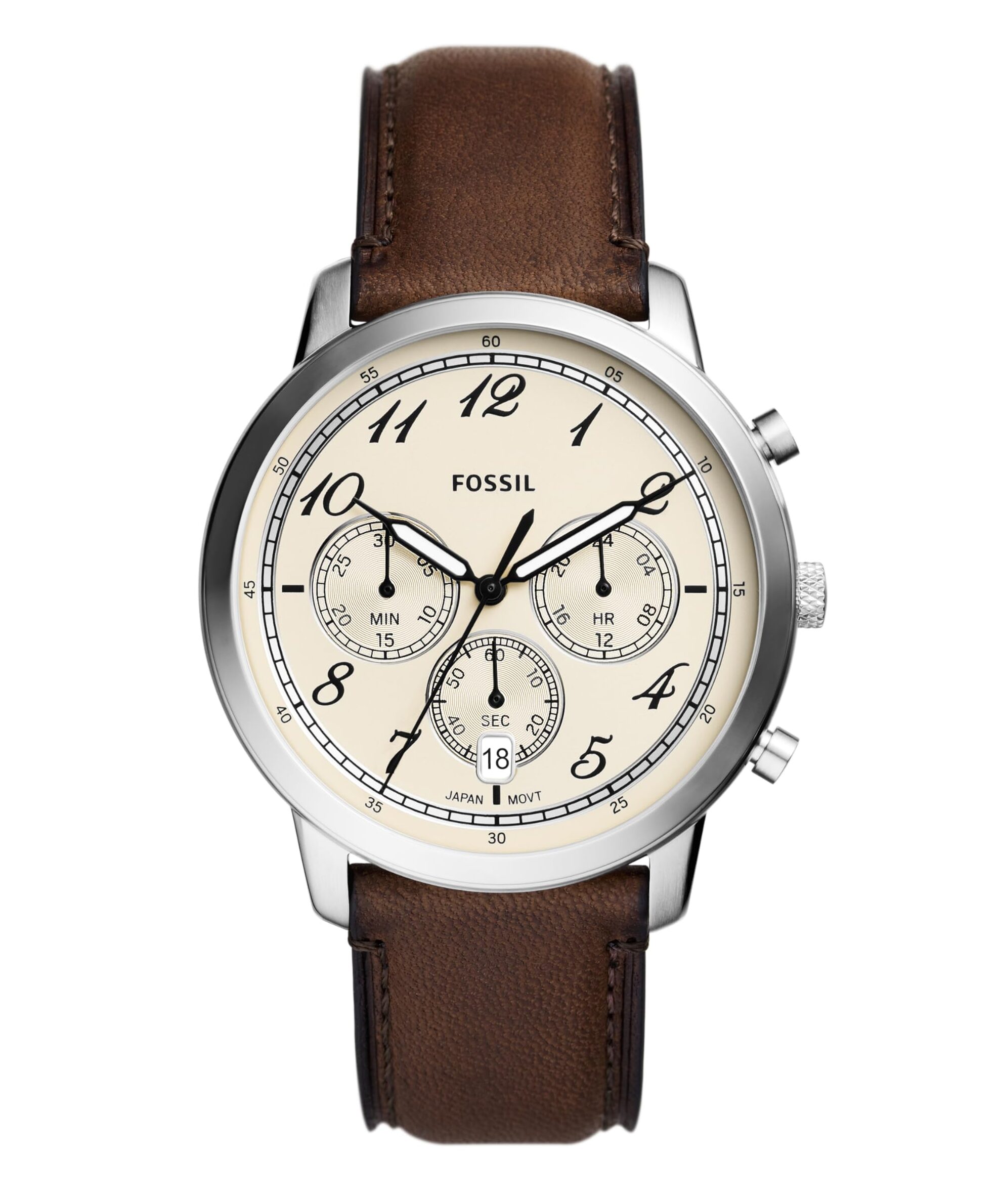 Fossil FS6022 Neutra Quartz Chronograph Movement with Leather Strap Watch
