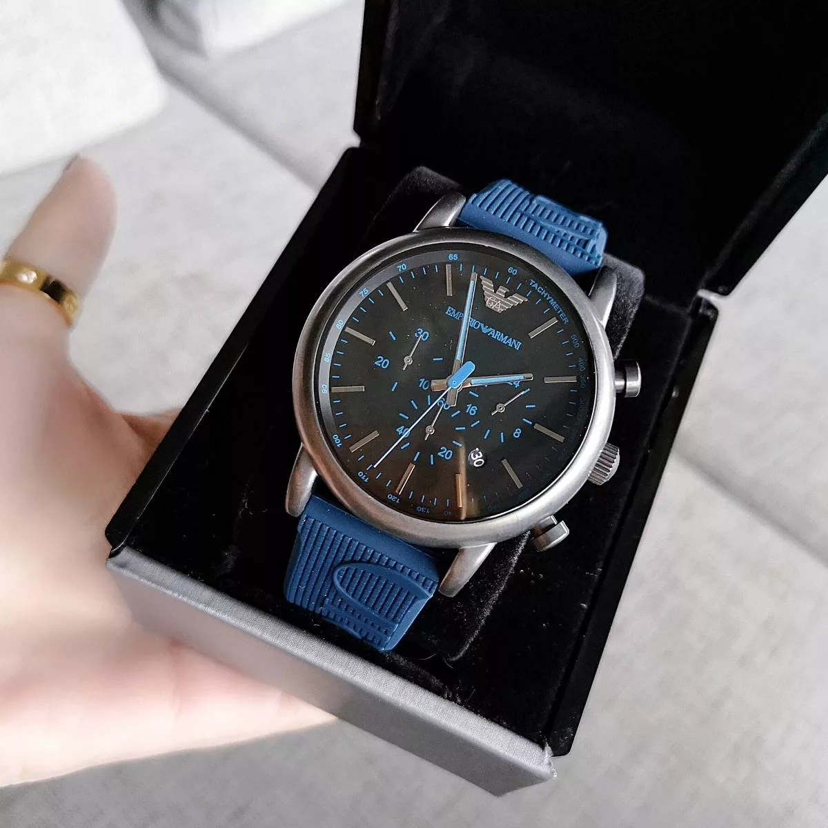 Emporio Armani AR11023 Blue Quartz Wristwatch for Men Emporio Armani AR11023 Blue Quartz Wristwatch for Men