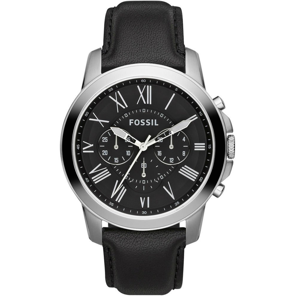 Fossil FS4812 Grant Chronograph Black Leather Watch