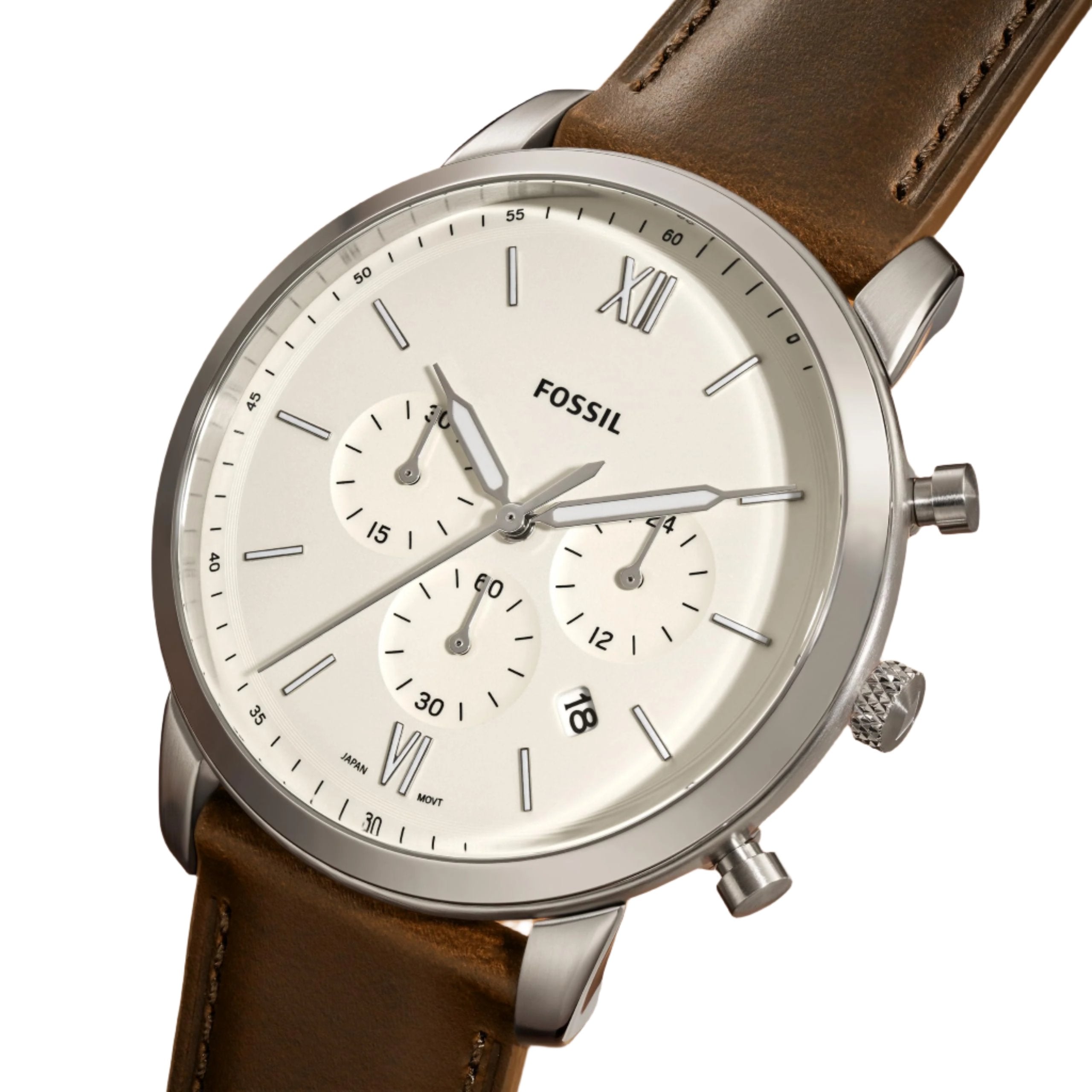 Fossil FS5380 Neutra Chronograph Brown Leather Watch - Image 4