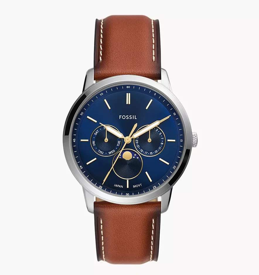 Fossil FS5903 Neutra Moonphase Multifunction Brown Leather Watch