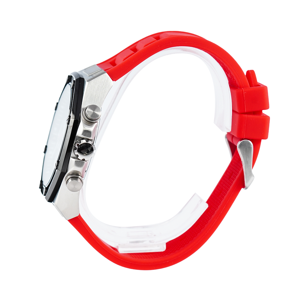 GUESS GW0263G3 Men's Sport Multifunction 44mm Stainless Steel Quartz Watch with Silicone Strap - Image 4