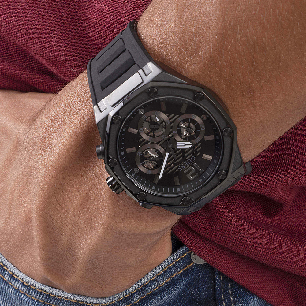 GUESS GW0263G4 Men's Sport Octagonal Multifunction 44mm Watch - Image 4