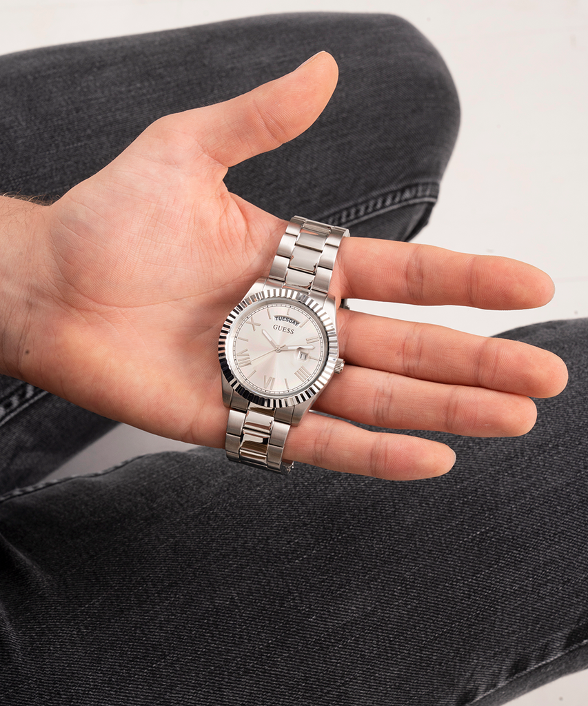 GUESS GW0265G6 silver toned Analog Stainless Steel Watch - Image 3