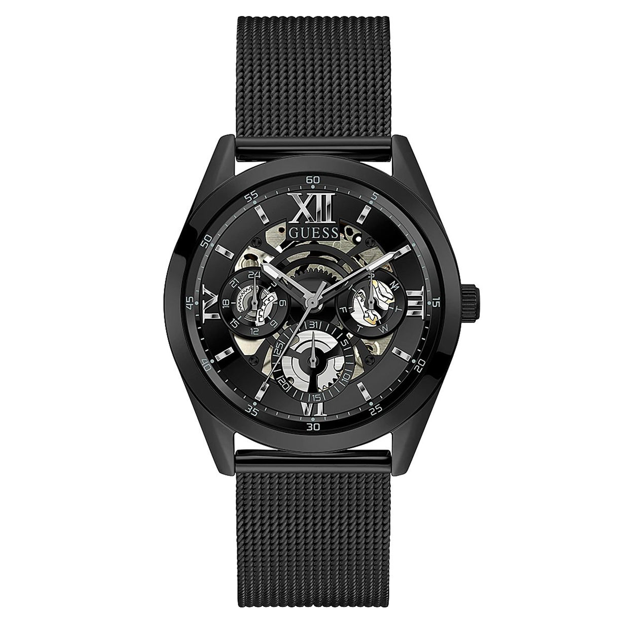GUESS GW0368G3 Men's Black-Tone mesh bracelet Watch