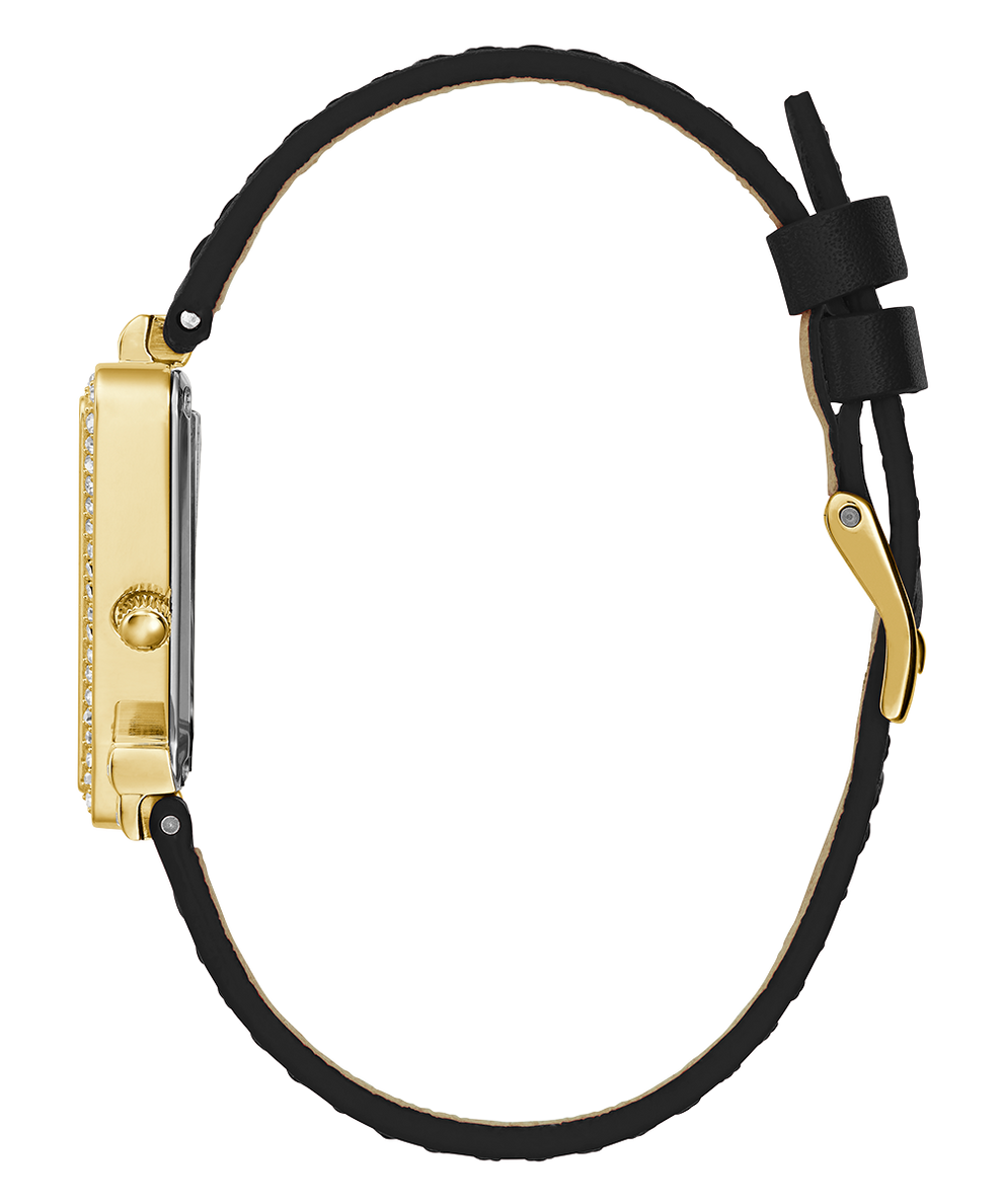 GUESS GW0504L5 Golden-Tone Triangle black leather strap Analog Watch - Image 4