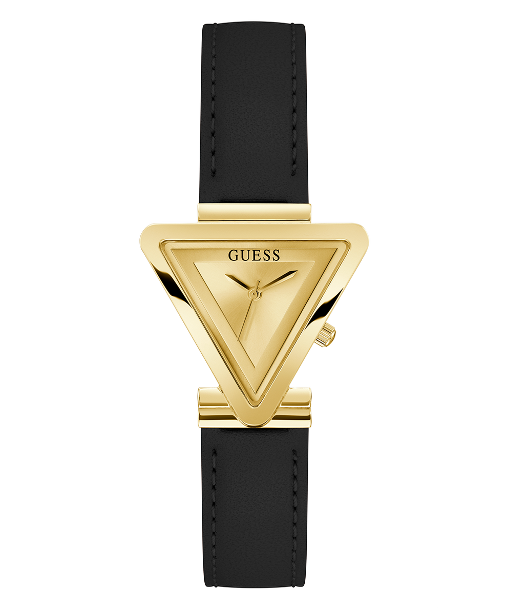 GUESS GW0548L3 Golden-Tone Triangle leather strap Analog Watch