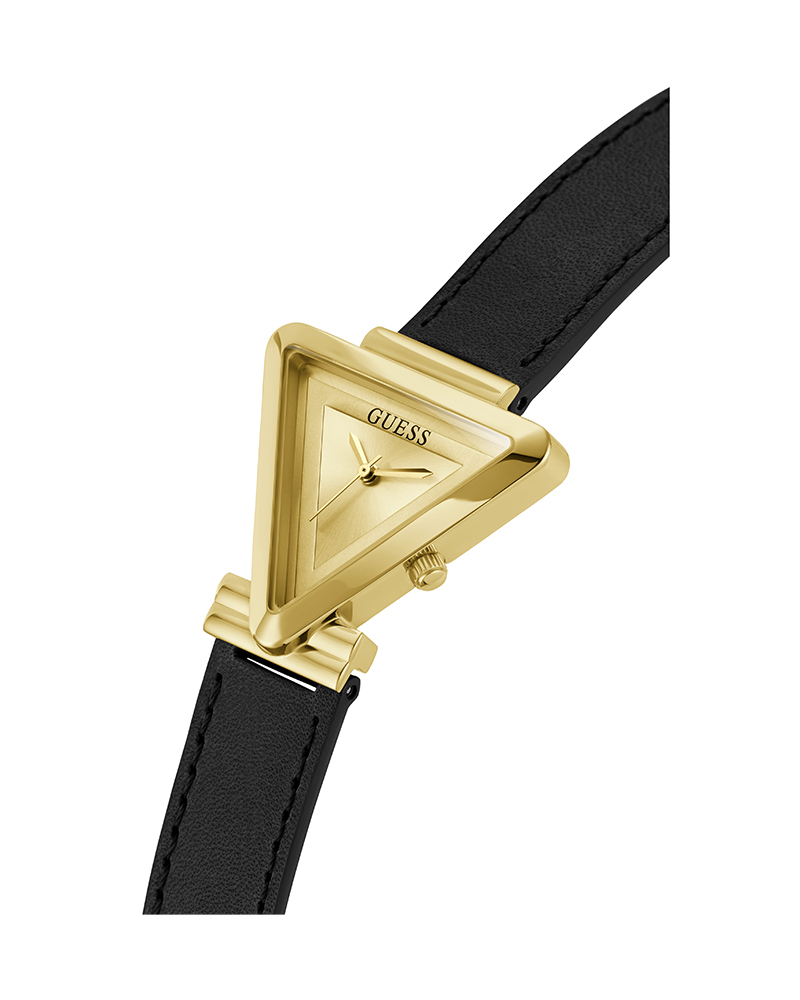 GUESS GW0548L3 Golden-Tone Triangle leather strap Analog Watch - Image 2