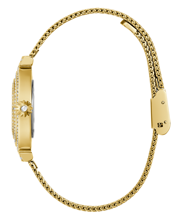 GUESS GW0550L2 Gold Crystal Dial Steel Mesh Watch - Image 4