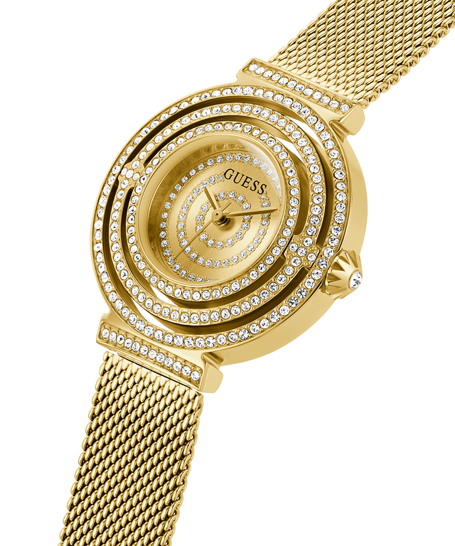 GUESS GW0550L2 Gold Crystal Dial Steel Mesh Watch - Image 2