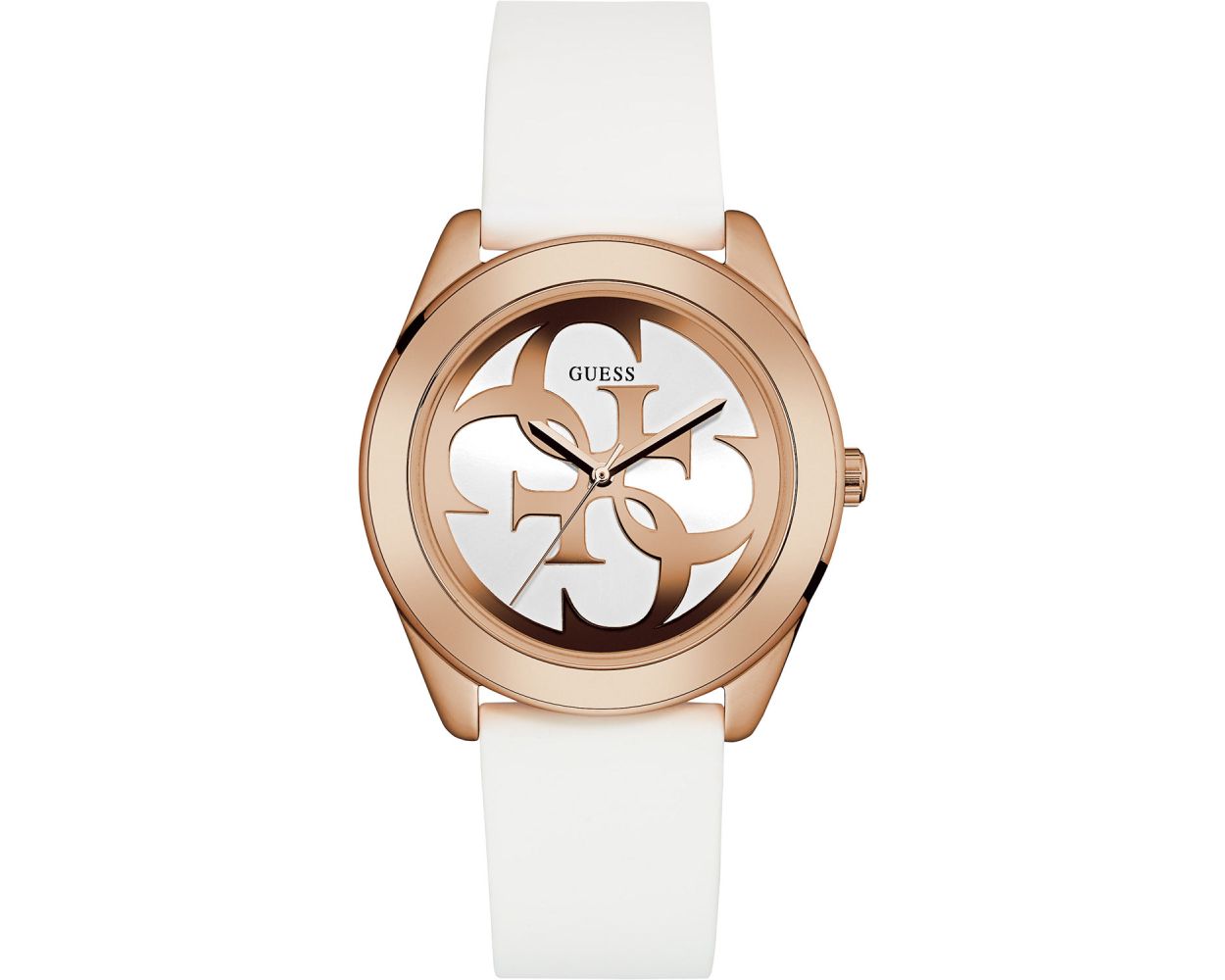 GUESS W0911L5 Womens Rose gold toned watch with Silicone Strap