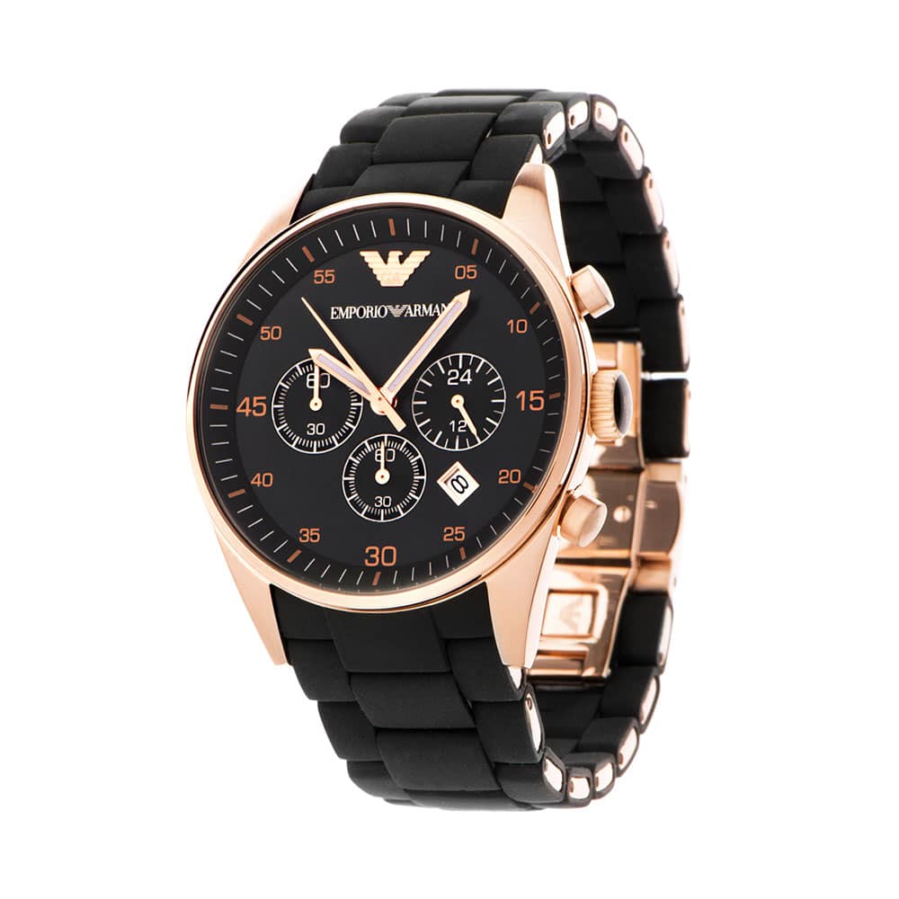 Emporio Armani AR5905 Sportivo Black Rose Gold for Men