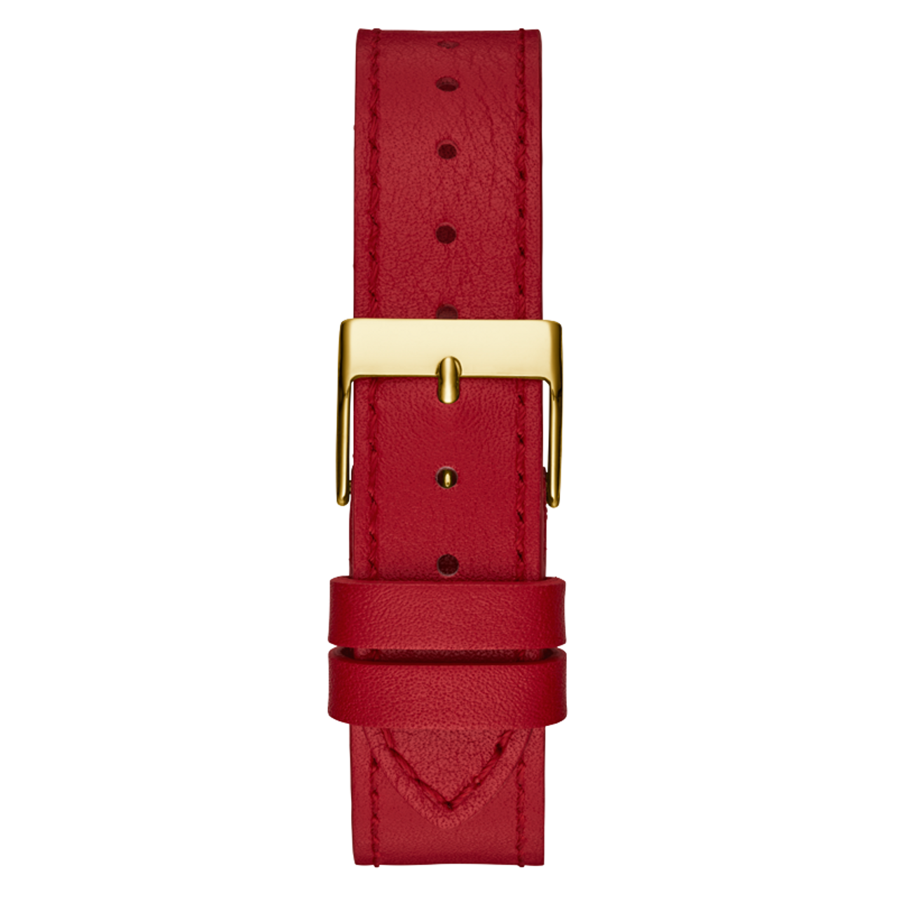 GUESS GW0504L2 Golden-Tone Triangle red leather strap Analog Watch - Image 4