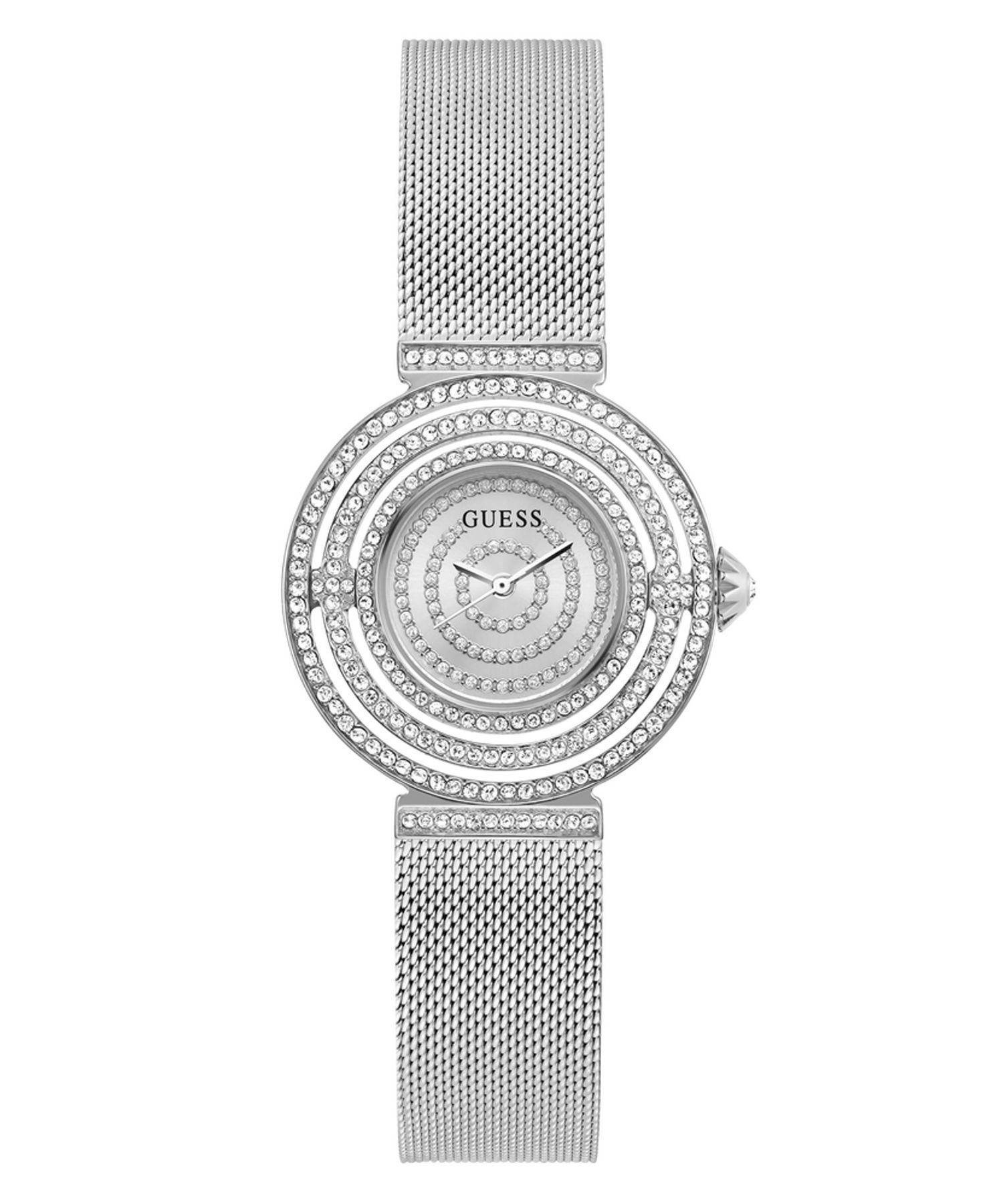 GUESS GW0550L1 Silver Crystal Dial Steel Mesh Watch