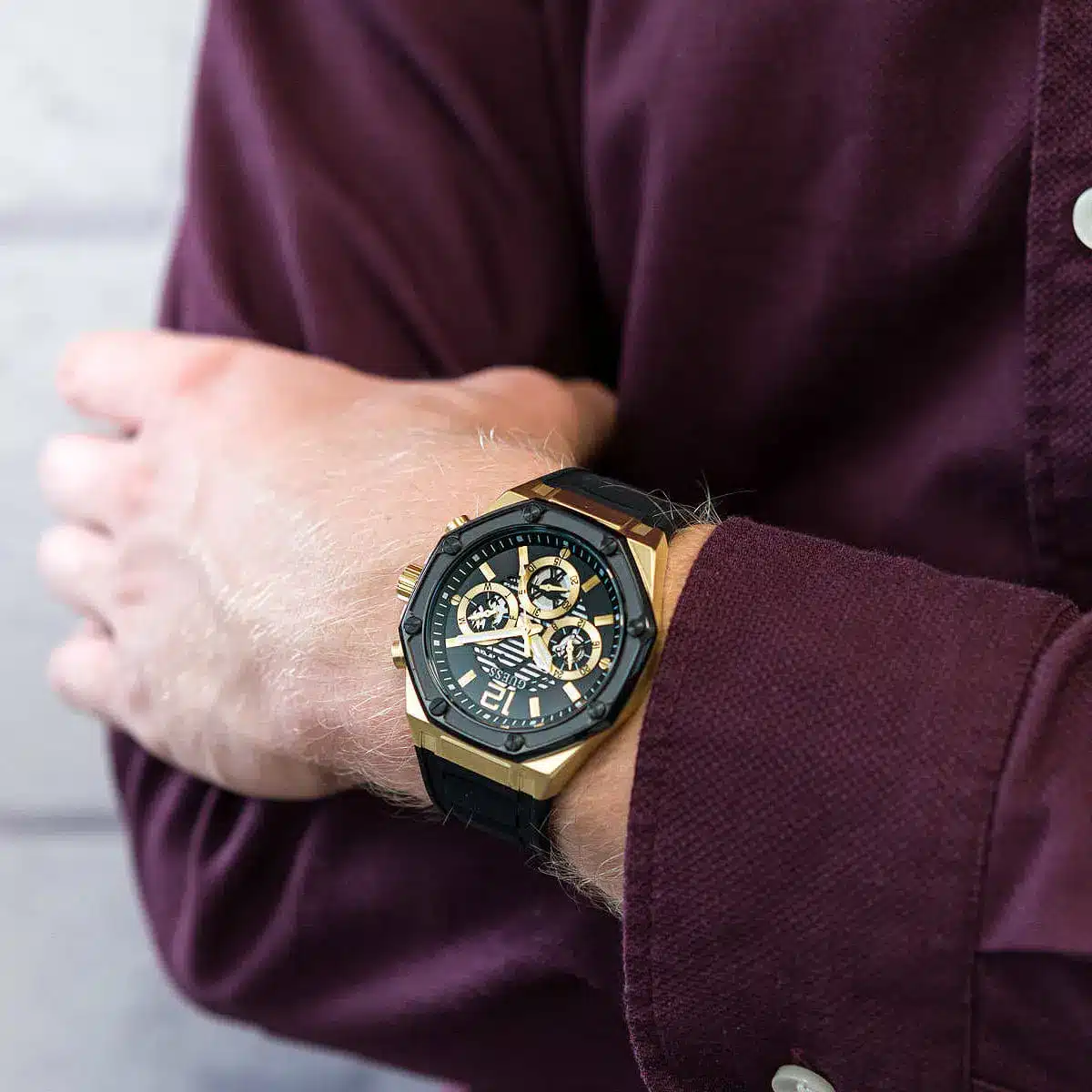 GUESS GW0263G1 44mm Multifunction Skeletonized Watch - Image 2