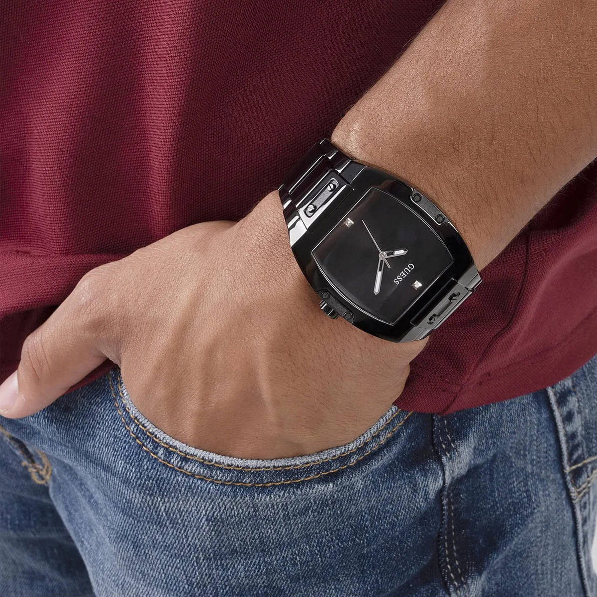 GUESS GW0387G3 Black Dial Stainless Steel Watch - Image 3