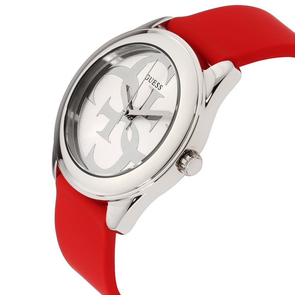 GUESS GW0689L1 silver Dial with red strap watch - Image 4