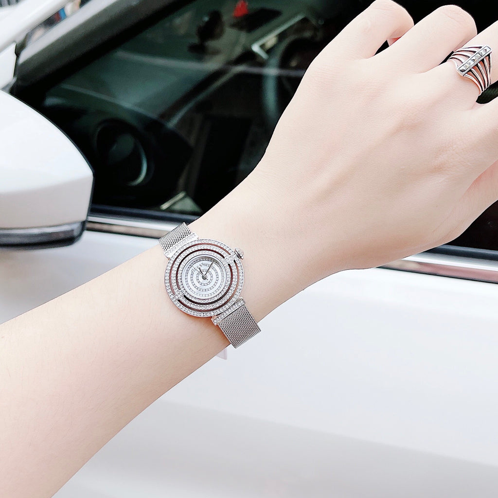 GUESS GW0550L1 Silver Crystal Dial Steel Mesh Watch - Image 4